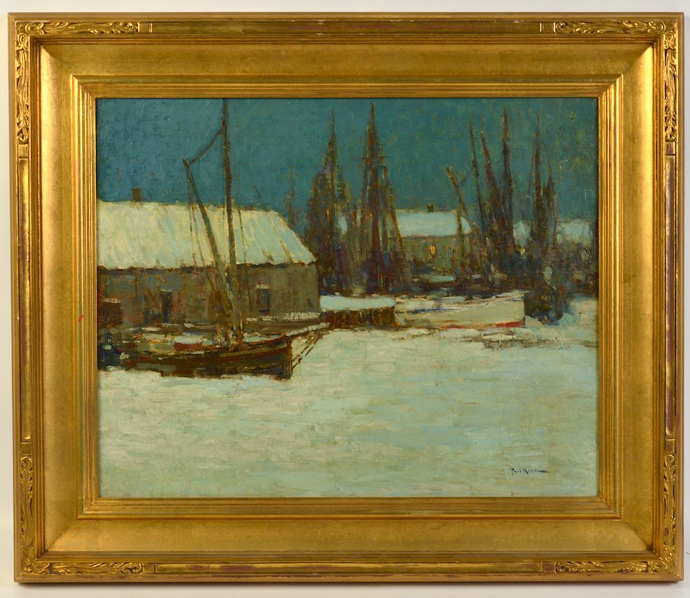 Appraisal: Paul Bernard King 'Frozen Winter Harbor' O C Paul Bernard