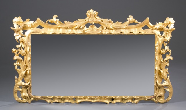 Appraisal: th c George II-Style Gilt Mirror Acanthus leaf frame on