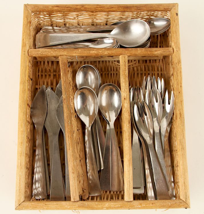 Appraisal: PC MID CENTURY MODERN DOMUS FLATWARE Fifty pieces of mid