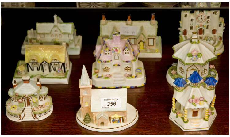 Appraisal: Collection Of Nine Coalport China Cottages Comprising The Christmas Church