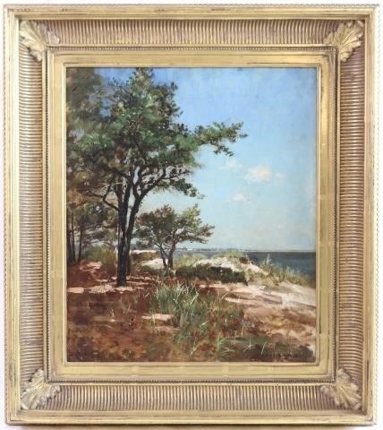 Appraisal: JOSEPH LYMAN - OHIO CT OIL PAINTINGON CANVAS RELINED PINES