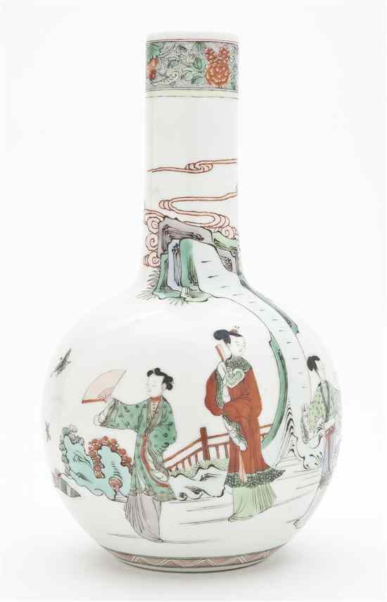 Appraisal: A Chinese Porcelain Bottle Vase having enameled decoration depicting ladies