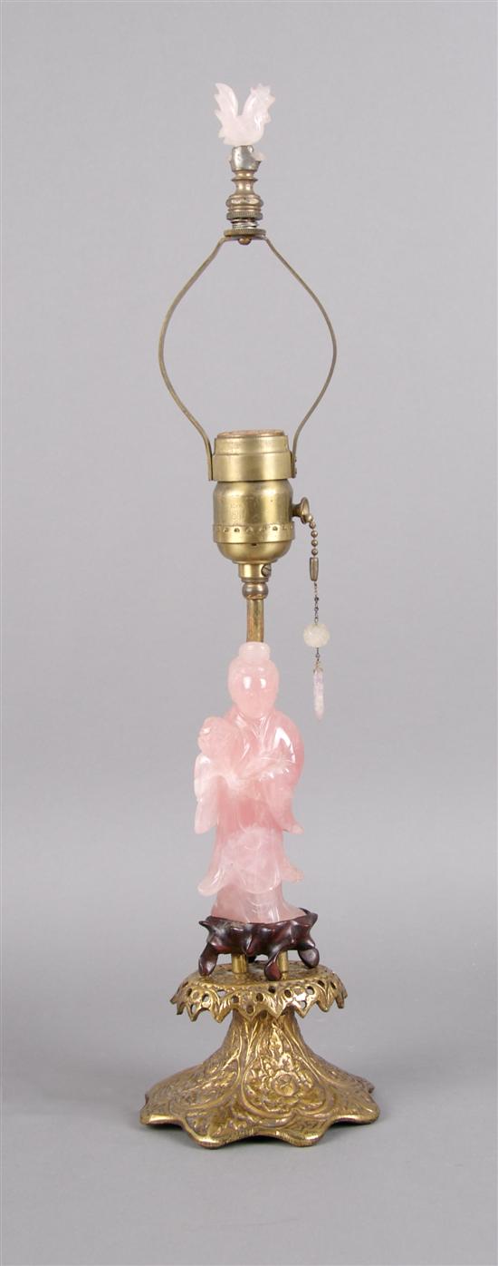 Appraisal: A Chinese Rose Quartz Carving of a Beauty Height of