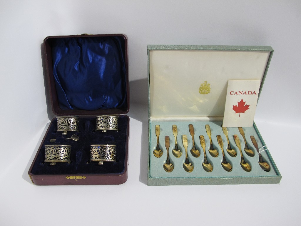 Appraisal: A lot comprising a cased set of four silver salts