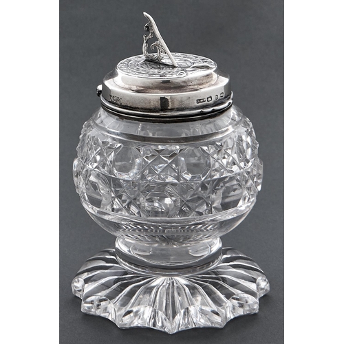 Appraisal: A Victorian silver mounted cut glass jar the lid in