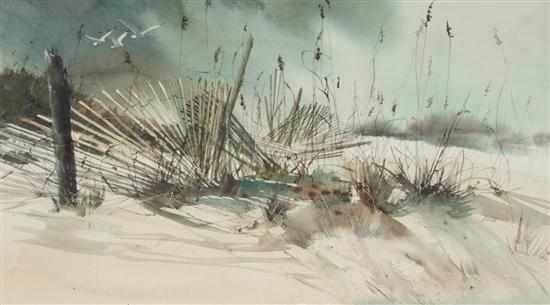 Appraisal: Carolyn Bullis Blish American b ''Collapsed Sand Fence'' watercolor on