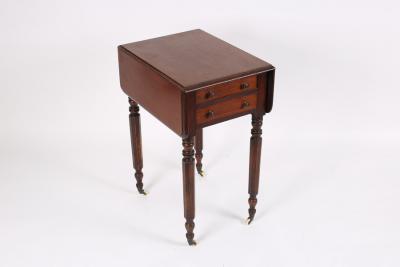 Appraisal: A William IV mahogany Pembroke work table with two drawers