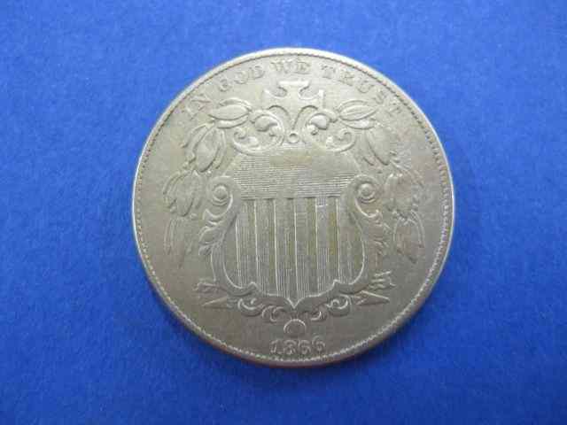 Appraisal: U S Shield Nickel with rays variety very fine