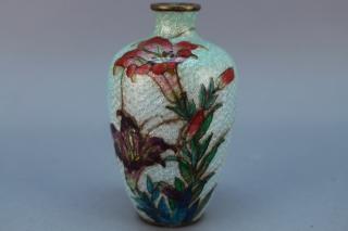 Appraisal: Fine Japanese Silver Foil Cloisonne Vase Fine Japanese Silver Foil