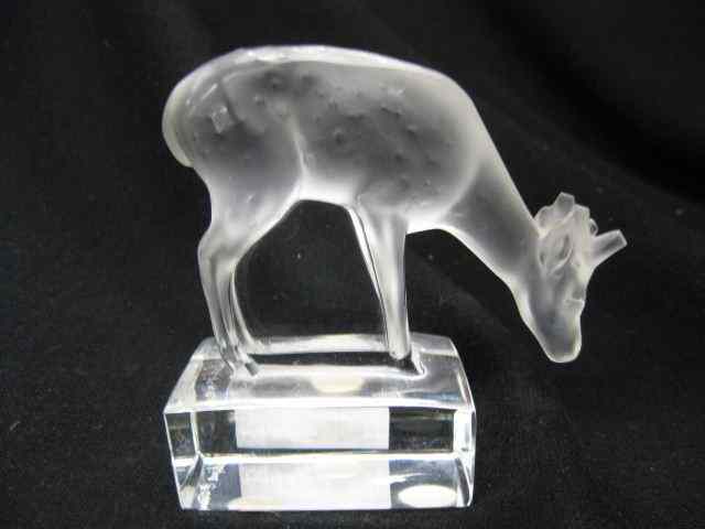 Appraisal: Lalique Crystal Figurine of a Deer '' signed excellent