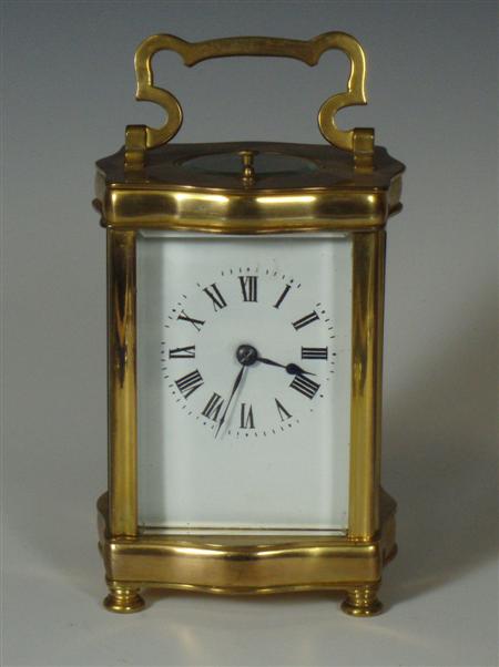 Appraisal: A late th century French gilt metal repeater carriage clock