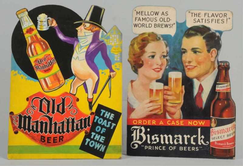 Appraisal: Lot of Die-Cut Cardboard Beer Signs Includes Old Manhattan Beer