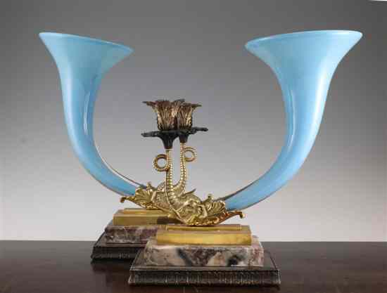 Appraisal: A pair of modern Regency style bronze and brass mounted