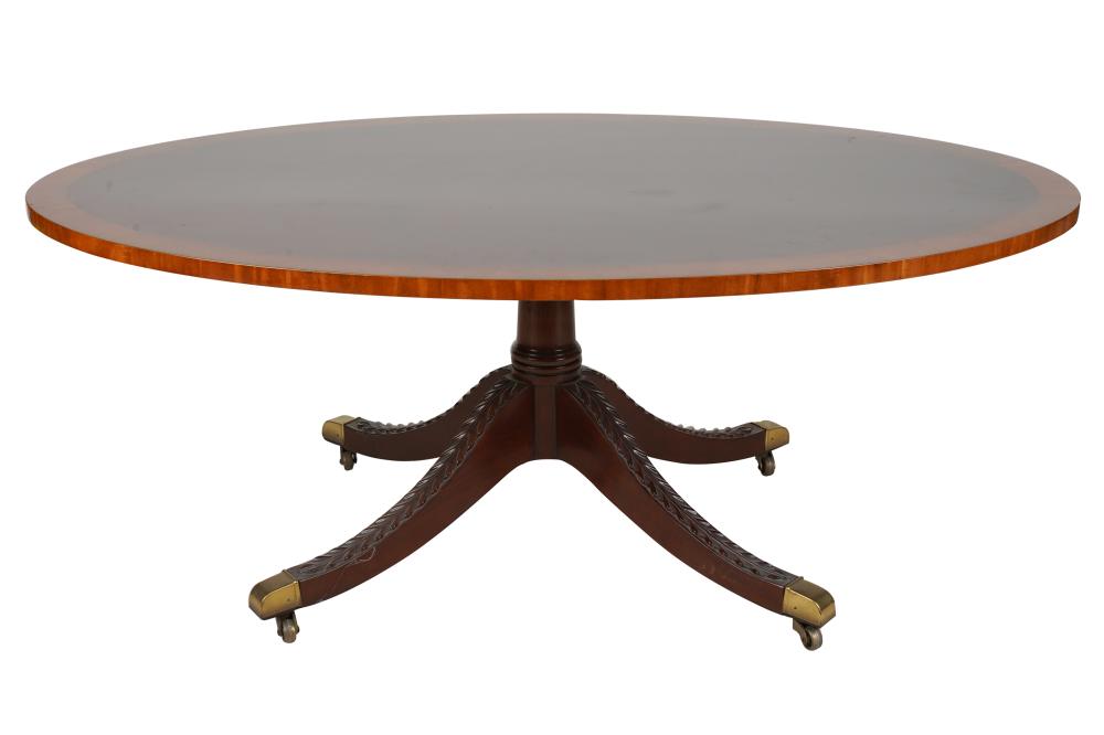 Appraisal: KINDEL MAHOGANY COFFEE TABLECondition with slight discoloration to edge top