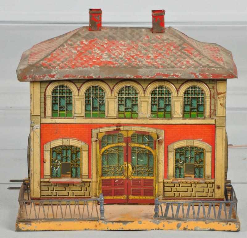 Appraisal: Lithographed Carette O Gauge Train Shed Description German Base and