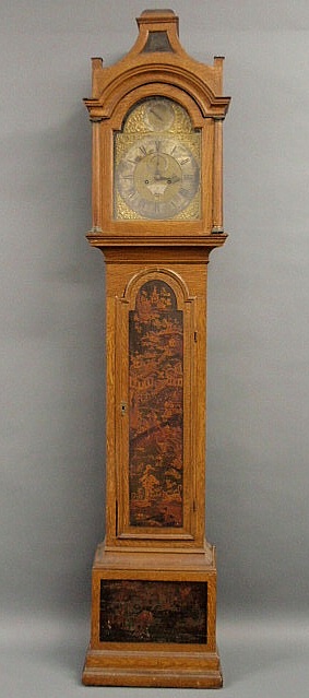 Appraisal: Georgian tall case clock signed Thos Eastland London with painted