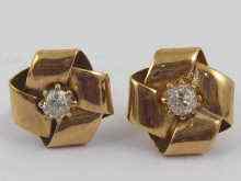 Appraisal: A pair of ct gold earrings in the form of