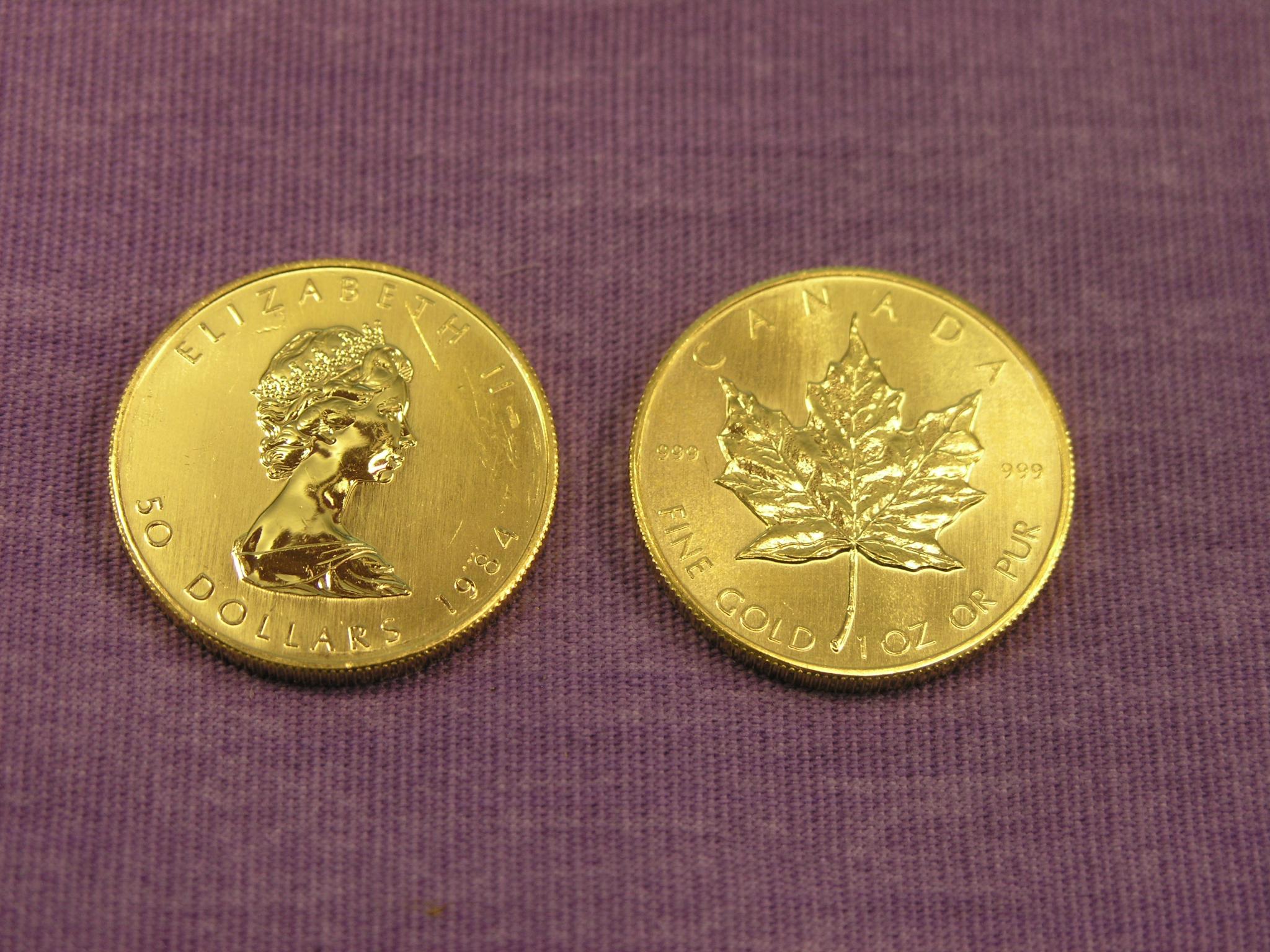 Appraisal: Two Canadian Dollars gold coins