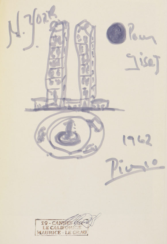 Appraisal: PICASSO Pablo Spanish - Original drawing of the Twin Towers