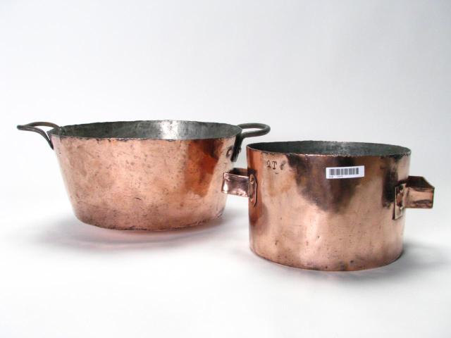 Appraisal: Early American made copper stock pot '' in diameter ''