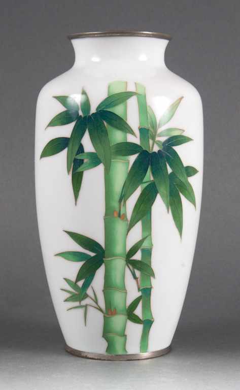 Appraisal: Japanese cloisonne vase th century with bamboo stalk decoration in