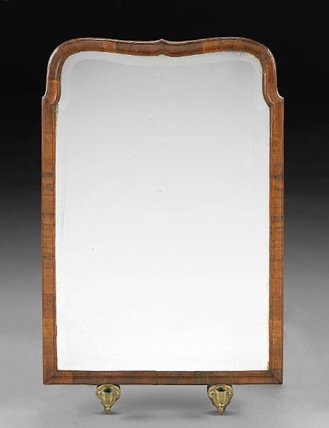 Appraisal: A Queen Anne walnut mirror early th century height in