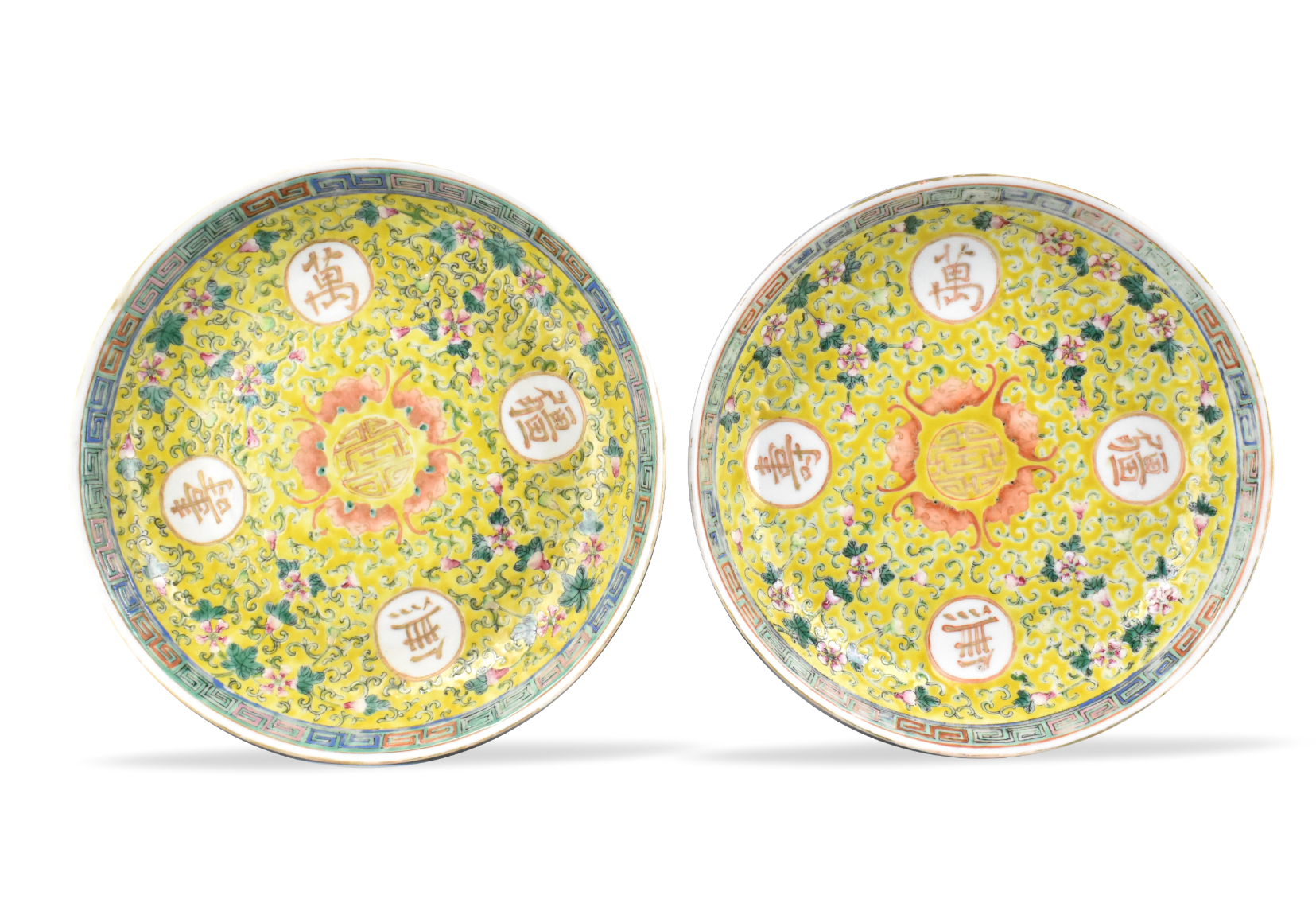 Appraisal: Chinese Republic Period two plates decorated with famille rose floral