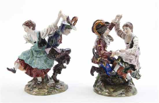 Appraisal: A Pair of German Porcelain Figural Groups each depicting a