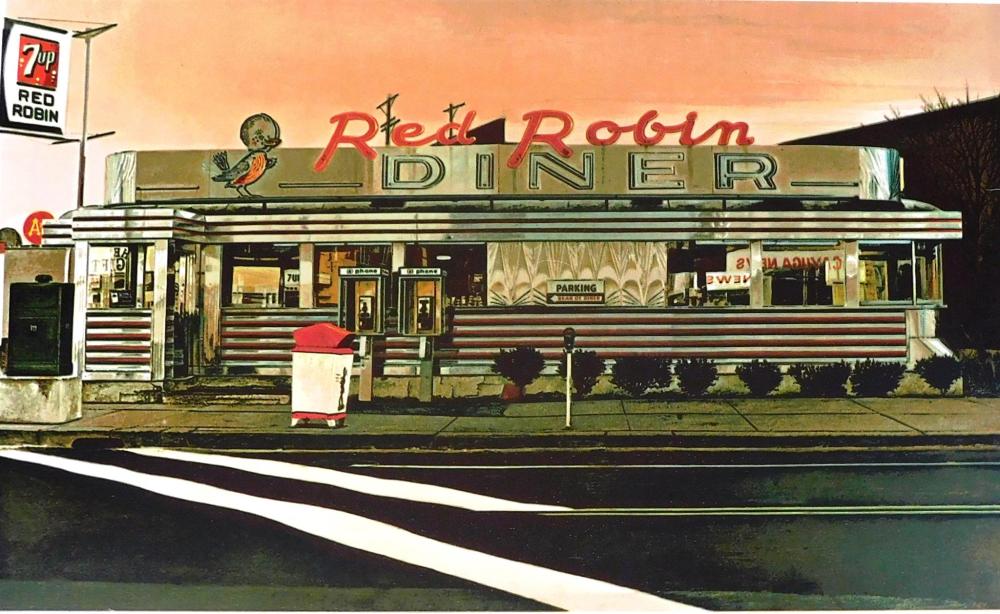 Appraisal: John Baeder United States b Red Robin Diner silk screen