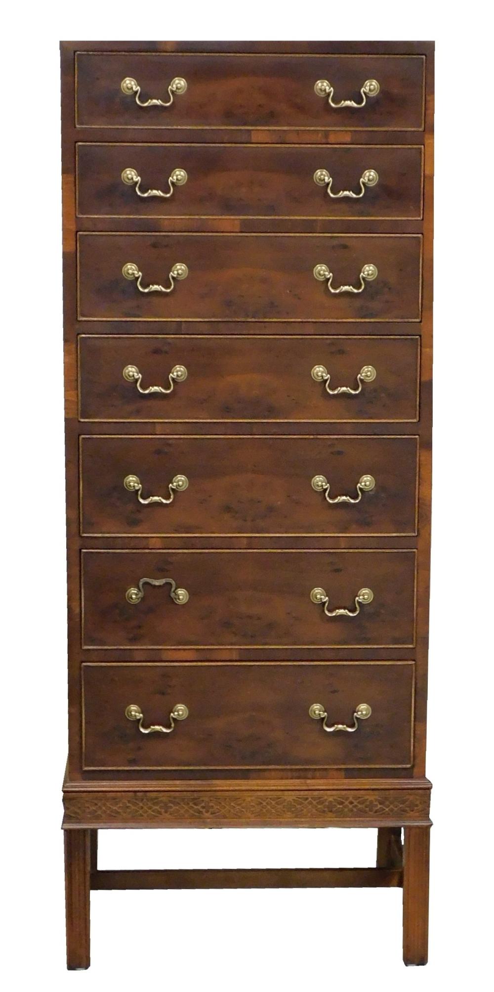 Appraisal: Henredon Aston Court semainier or lingerie chest Chippendale style mahogany