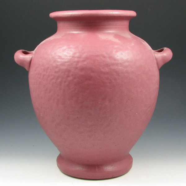 Appraisal: Fulper Handled Vase in Matte Rose - Mint Massive Fulper