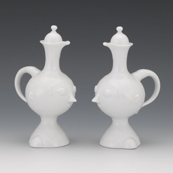 Appraisal: BJORN WIINBLAD VINTAGE PORCELAIN OLIVE OIL VINEGAR CRUET SET FOR