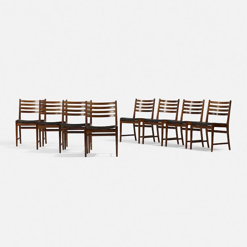 Appraisal: Kai Lyngfeldt Larsen dining chairs set of eight Kai Lyngfeldt