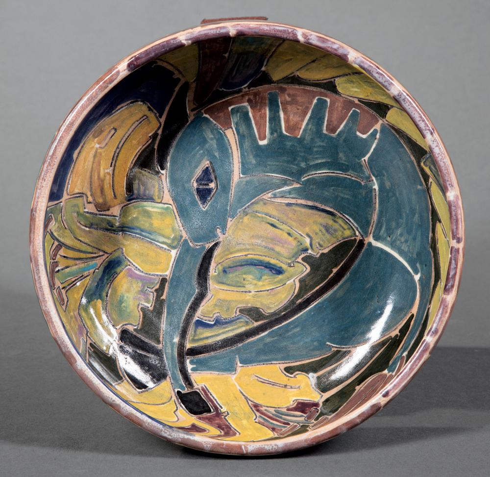 Appraisal: Shearwater Art Pottery Bowl thrown by Jim Anderson decorated by