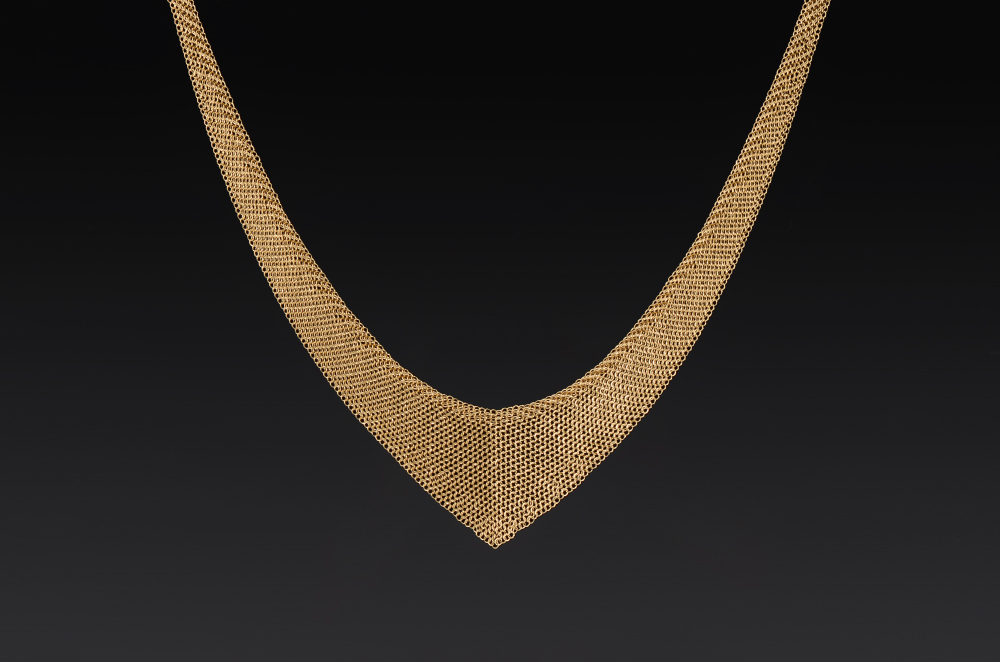 Appraisal: ELSA PERETTI DESIGN FOR TIFFANY CO MESH NECKLACE k yellow