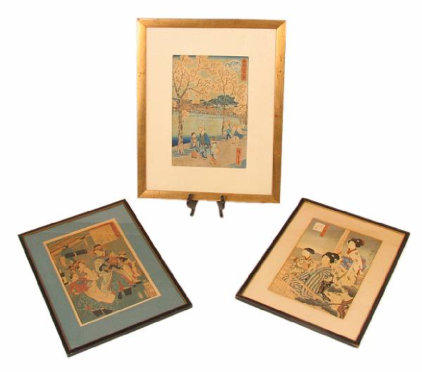 Appraisal: A group of Japanese wood block prints by various artists