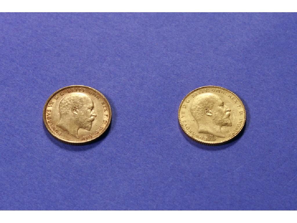 Appraisal: AN EDWARD VII GOLD SOVEREIGN and one other dated