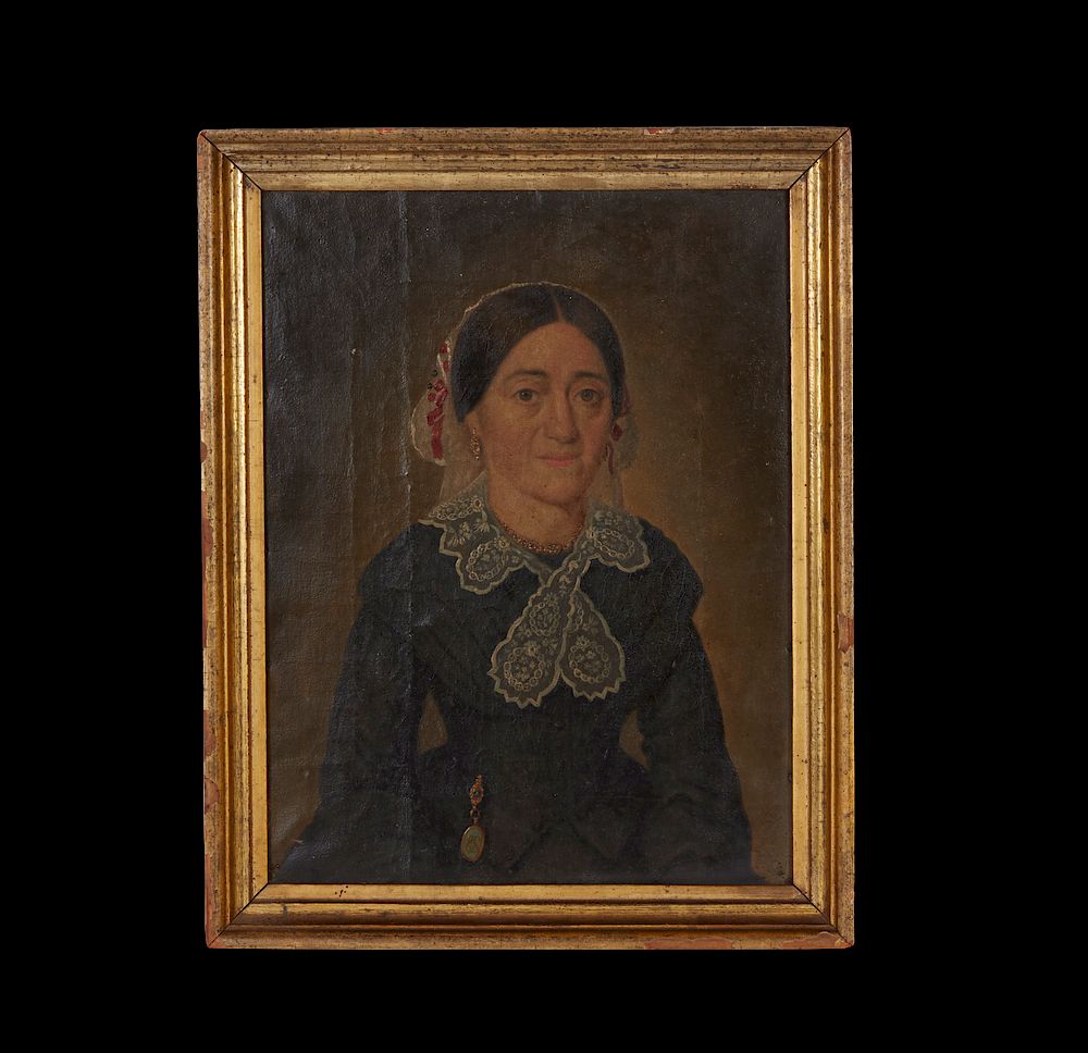 Appraisal: Portrait of a Lady Framed oil on canvas portrait of