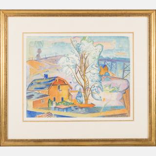 Appraisal: William Sommer - Ornamatique Watercolor on paper mounted on board