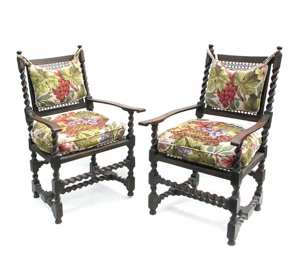 Appraisal: A set of four Baroque style armchairs height in width