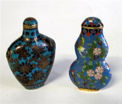 Appraisal: Two cloisonne enamel snuff bottles th century