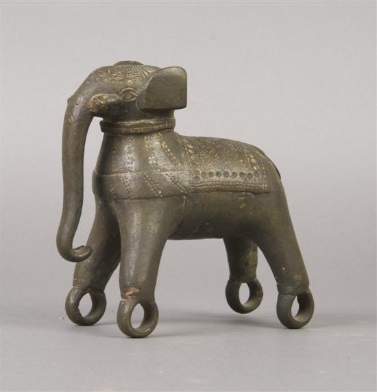 Appraisal: An Indian Bronze Figure of an Elephant Height inches