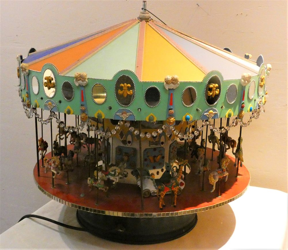 Appraisal: OLD MECHANICAL CAROUSEL DISPLAY - ISLAND PARK LOOFF Mid th