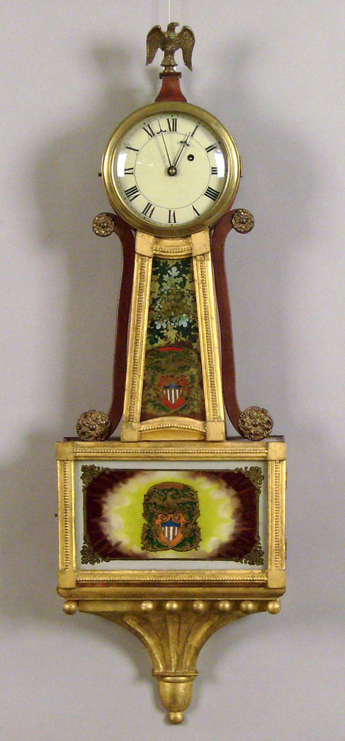 Appraisal: Federal mahogany banjo clock early th c h