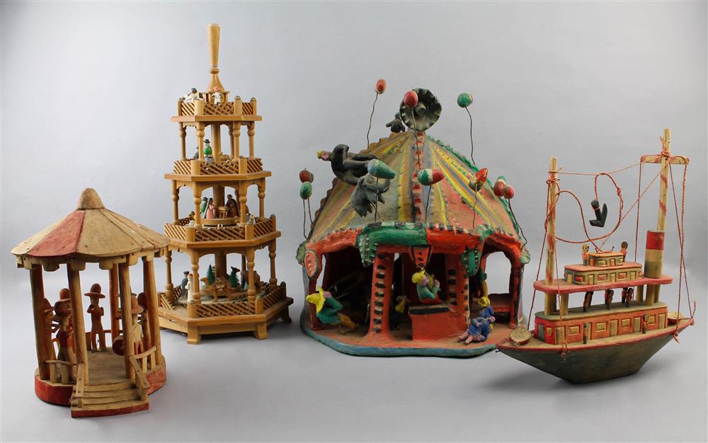 Appraisal: A COLLECTION OF MEXICAN FOLK ART TOY MODELS including a