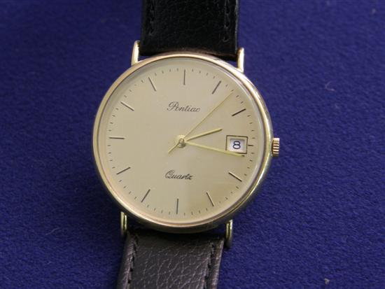 Appraisal: Pontiac wristwatch with date aperture case stamped K