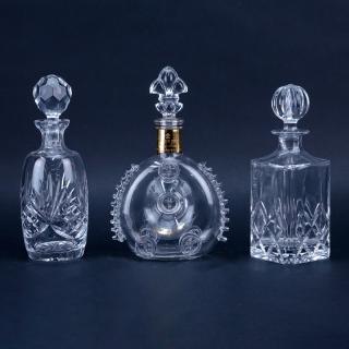 Appraisal: Collection of Three Crystal Decanters Includes Baccarat Louis XIII Remy