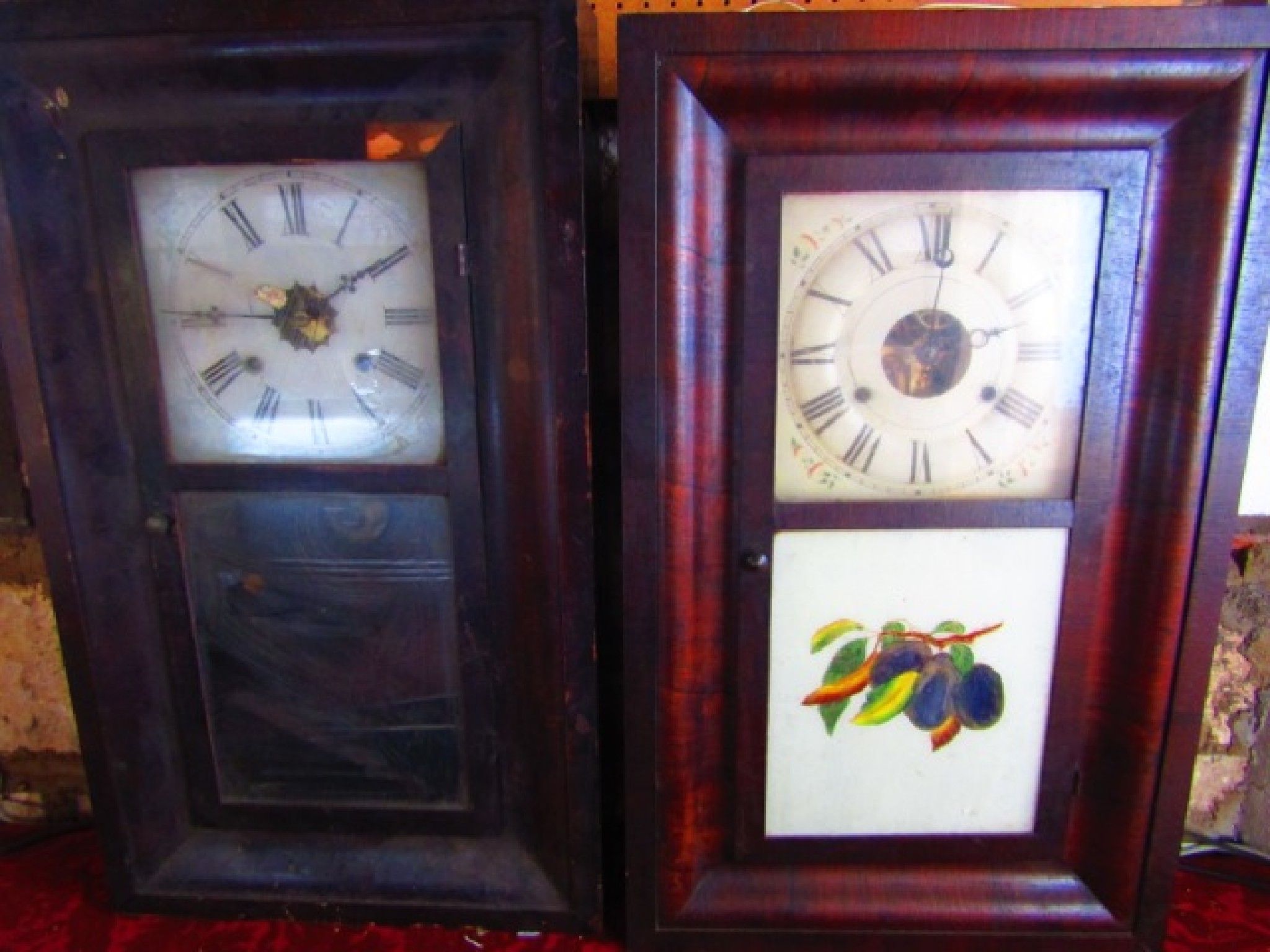 Appraisal: Two late th century American ogee wall clocks