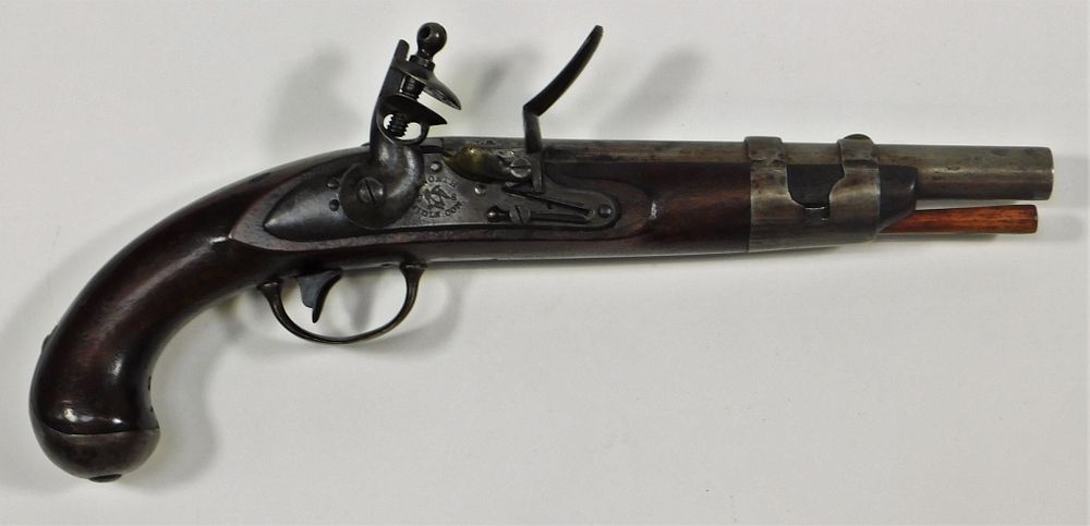 Appraisal: Model Flintlock Pistol United States C - bore walnut stock