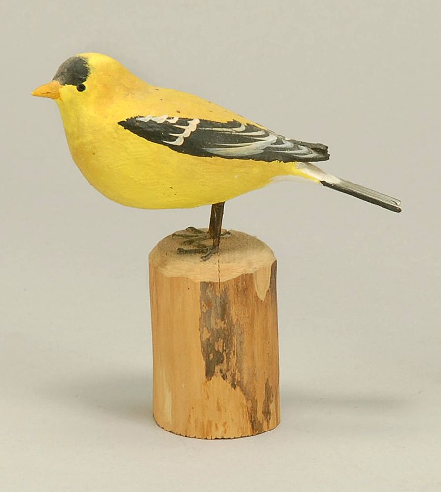 Appraisal: MINIATURE GOLDFINCH By Peter Peltz of Sandwich Massachusetts Raised crossed